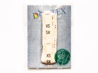 Etiquetas de tallas de algodón tejidas – ONE SIZE, XXS a 4XL - N° de artículo 961