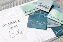 Designer-Set de etiquetas tejidas 'happiness colored' by Unikati - N° de artículo 9117