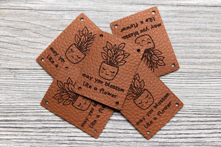 Set de etiquetas de diseño 'Bloom & Flower' by Unikati (Alternativa vegana al cuero (manzana)) - N° de artículo 9131