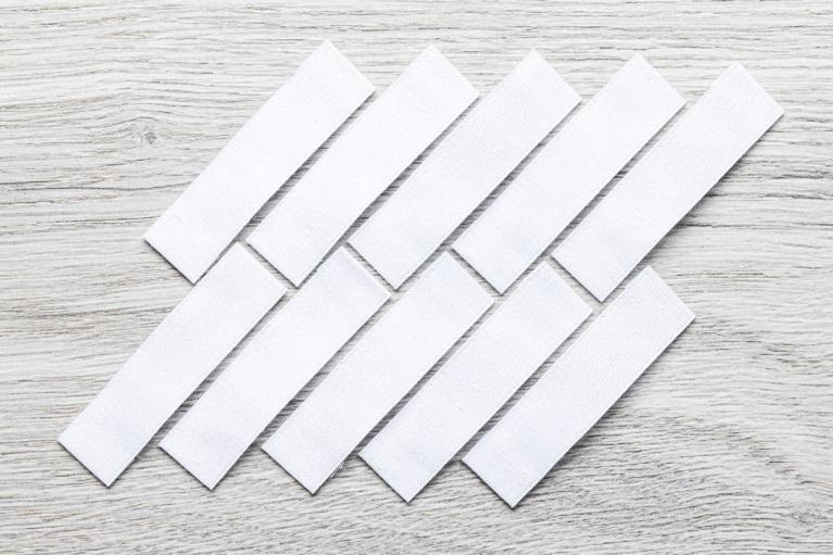 Etiquetas blancas de tela en blanco TEX38 para estampar (N° de artículo 2752)